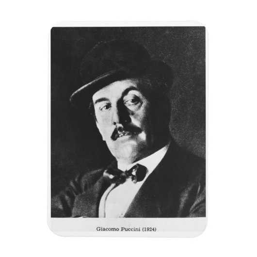 Giacomo Puccini (1858-1924) 1924 (fotolitho) (b/w Magneet (Verticaal)