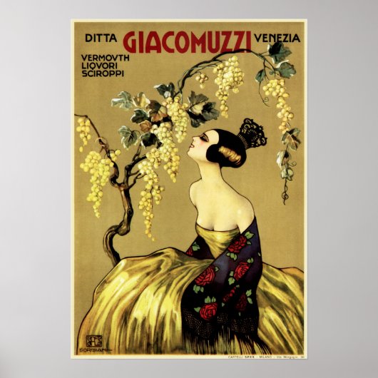 GIACOMUZZI Liqueur Syrup Aperitif  Italiaans Poster (Voorkant)