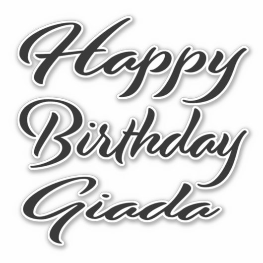 Giada Name Vorname black Sticker Geburtstag (Voorkant)