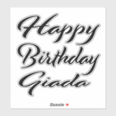 Giada Name Vorname black Sticker Geburtstag (Vel)