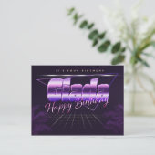 Giada Name Vorname lila Postkarte Geburtstag Briefkaart (Staand voorkant)