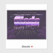 Giada Name Vorname lila retro Sticker Geburtstag (Vel)