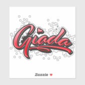 Giada red Heart Graffiti Aufkleber Sticker (Vel)