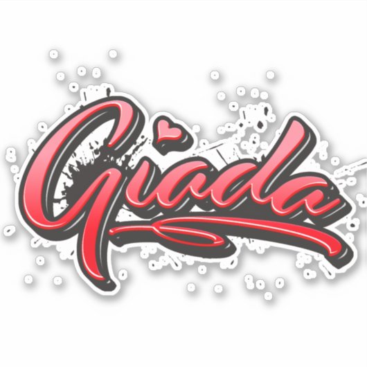 Giada red Heart Graffiti Aufkleber Sticker (Voorkant)