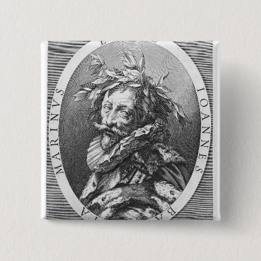 Giambattista Marino Vierkante Button 5,1 Cm (Voorkant)