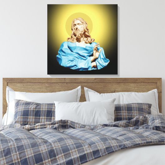 Gian Lorenzo Bernini Buste van Christus 1679 Canvas Afdruk (Insitu (Slaapkamer))