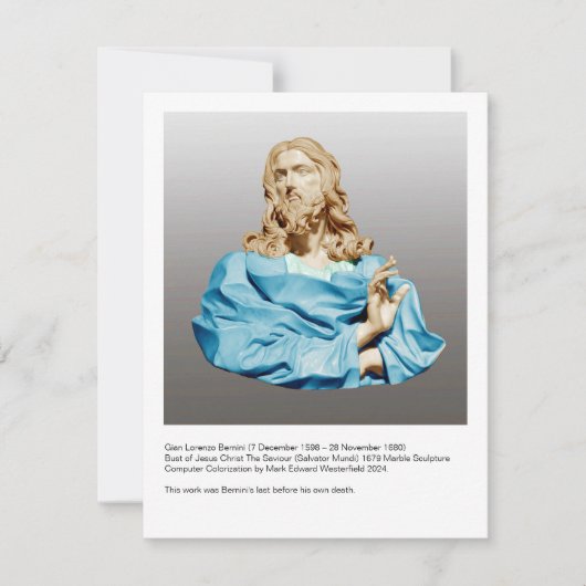 Gian Lorenzo Bernini Buste van Christus 1679 Notitiekaartje (Voorkant)