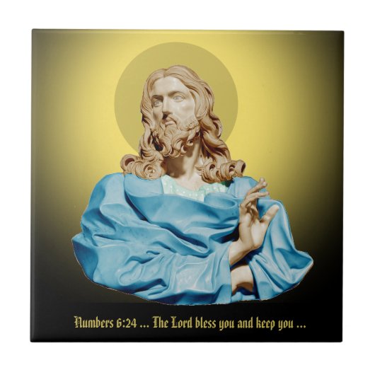 Gian Lorenzo Bernini Buste van Christus 1679 Tegeltje (Voorkant)