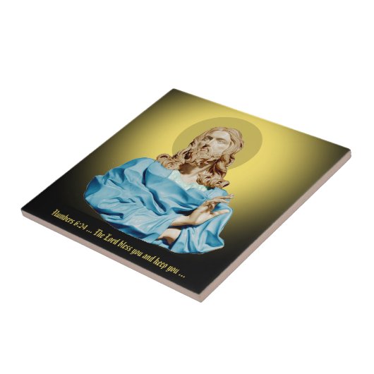 Gian Lorenzo Bernini Buste van Christus 1679 Tegeltje (Zijkant)