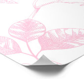 Gianna | Aangepaste Roze Teddybeer Nursery Design Poster (Hoek)