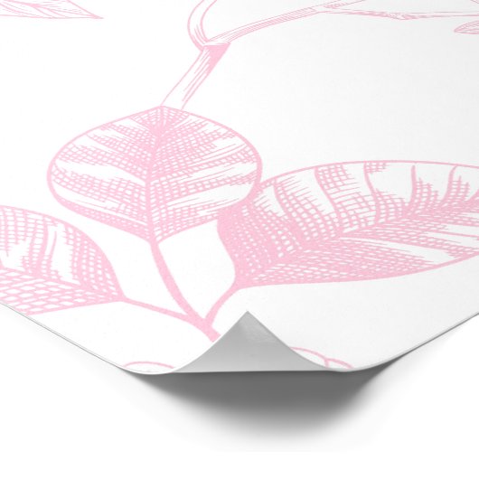 Gianna | Aangepaste Roze Teddybeer Nursery Design Poster (Hoek)