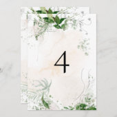 GIANNA Boho Etheral Greenery  Table Number Kaart (Voorkant / Achterkant)