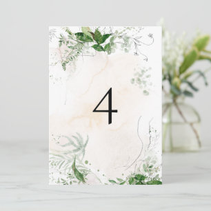GIANNA Boho Etheral Greenery  Table Number Kaart
