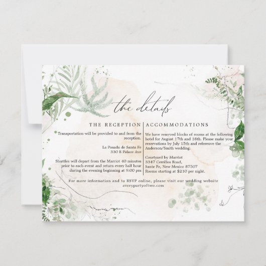 GIANNA Boho Etherial Greenery Wedding Details Kaar Kaart (Voorkant)