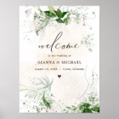GIANNA Boho Etherial Greenery Wedding Welcome Poster (Voorkant)