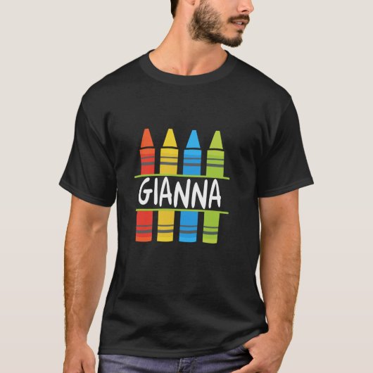 Gianna Crayon Terug naar School Kinderen T-shirt (Voorkant)
