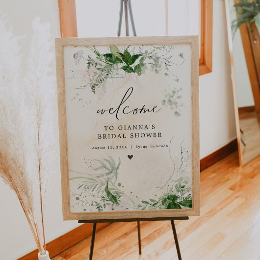 GIANNA Etherial Greenery Bruiloft Feest Welkom Poster