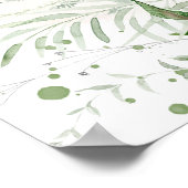 GIANNA Etherische Groen Baby Shower Welkom Poster (Hoek)