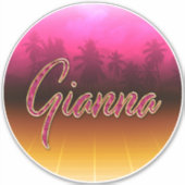 Gianna Vorname Name golden pink Aufkleber Sticker (Voorkant)