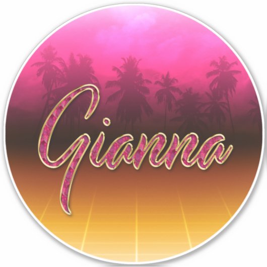 Gianna Vorname Name golden pink Aufkleber Sticker (Voorkant)