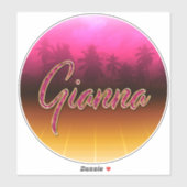 Gianna Vorname Name golden pink Aufkleber Sticker (Vel)