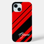Gianni - Naam Sjabloon - Rood en Zwart Case-Mate iPhone Case (Achterkant)