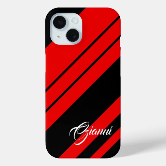 Gianni - Naam Sjabloon - Rood en Zwart Case-Mate iPhone Case (Achterkant)