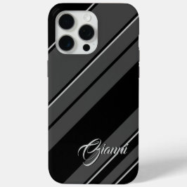 Gianni - Naam Sjabloon - Zwart en grijs iPhone 15 Pro Max Hoesje