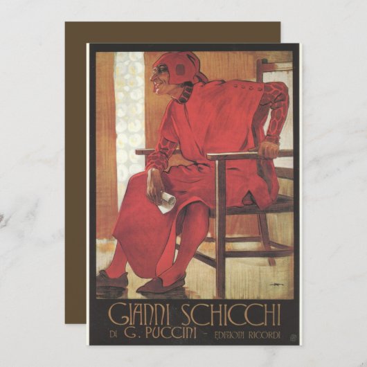 Gianni Schicchi Poster (Puccini) Kaart (Voorkant / Achterkant)