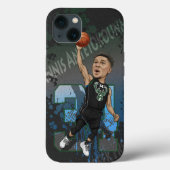 Giannis Antetokounmpo Karikatuur Case-Mate iPhone Case (Achterkant)