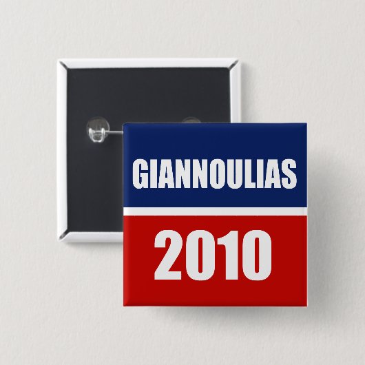 GIANNOULIAS 2010 VIERKANTE BUTTON 5,1 CM (Voorkant /achterkant)