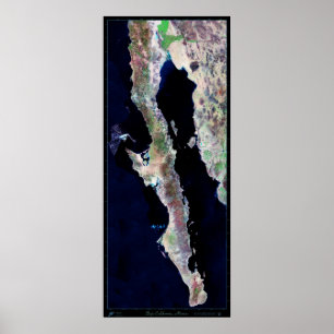 Giant 29-inch x68.5 Baja California-satelliet post Poster