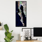 Giant 29-inch x68.5 Baja California-satelliet post Poster (Thuiskantoor)