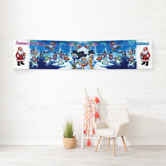 Giant 2,5 x 12' kerstvinyl Banner Snow scene (Insitu)