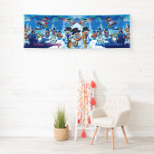 Giant 2,5 x 8-inch kerstvinyl Banner Snow scène (Insitu)