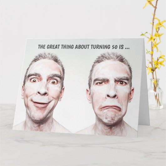 Giant 50th Birthday Kaart voor Man (G-versie) (Gele Bloem)