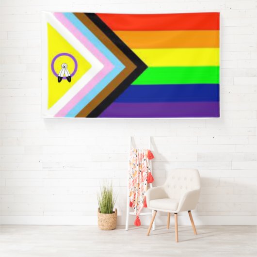 Giant 6'x'10' LGBTQIA+ All-Inclusive Gay Pride Spandoek (Insitu)