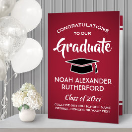 Giant Afstuderen Congrats Rood, Zwart en Wit