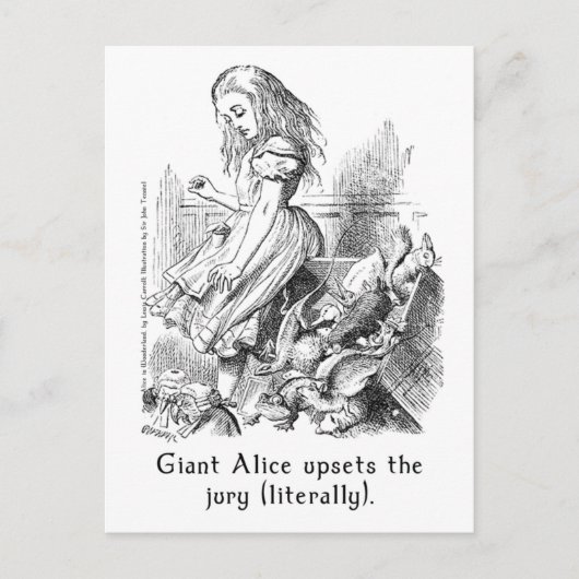 Giant Alice Upsets the Jury (letterlijk) Briefkaart (Voorkant)