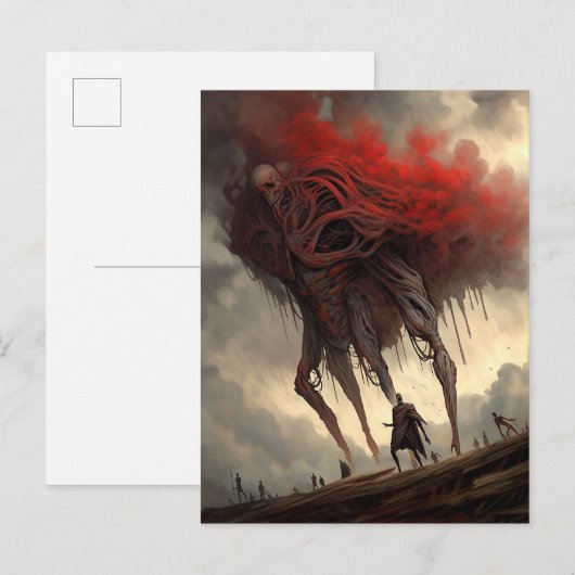 Giant Alien Walking Science Fictie Horror Art Briefkaart (Voorkant / Achterkant)