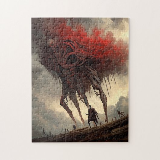 Giant Alien Walking Science Fictie Horror Art Legpuzzel (Verticaal)