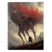 Giant Alien Walking Science Fictie Horror Art Notitieboek (Voorkant)