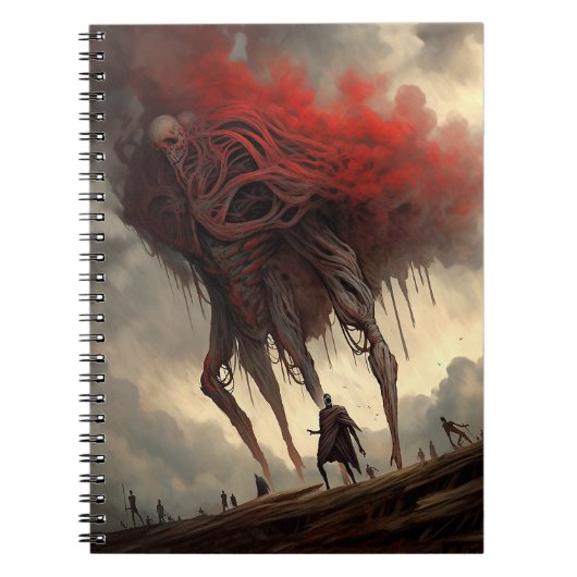 Giant Alien Walking Science Fictie Horror Art Notitieboek (Voorkant)