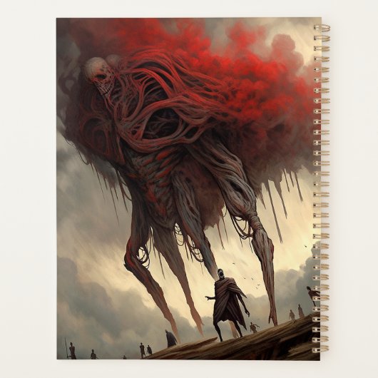 Giant Alien Walking Science Fictie Horror Art Planner (Achterkant)