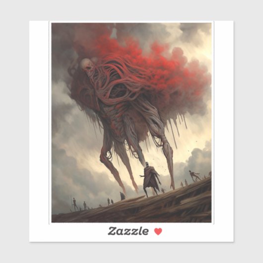 Giant Alien Walking Science Fictie Horror Art Sticker (Vel)