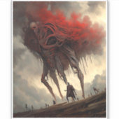 Giant Alien Walking Science Fictie Horror Art Sticker (Voorkant)