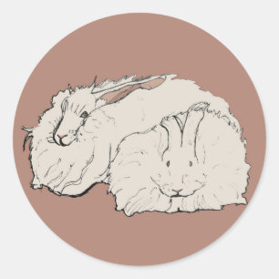 Giant Angora Rabbits Ronde Sticker