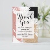 Giant Artsy Brushstrokes in Gold Roos Gold Glitter Bedankkaart (Staand voorkant)