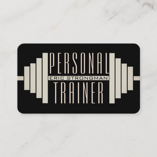 Giant barbell zwart visitekaartje (Voorkant)