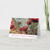 Giant baubles uitzicht kerstkaart feestdagen kaart (Voorkant)